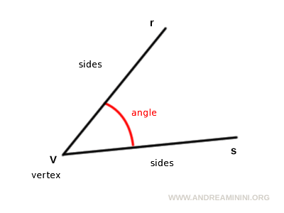 the sides, vertex, and angle measurement