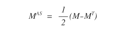 The formula for calculating the antisymmetric matrix.