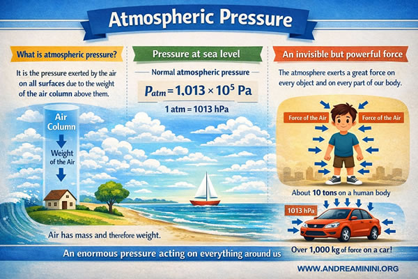 Atmospheric pressure caused by the weight of the air column