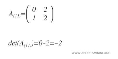 The complementary minor of element a11