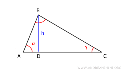 height of the triangle