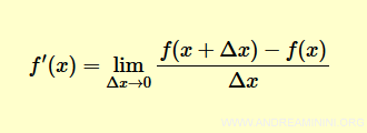 definition formula for the derivative of a function