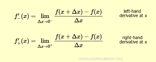 formulas for the left-hand and right-hand derivatives