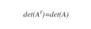 determinant of a transposed matrix