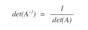 determinant of the inverse matrix