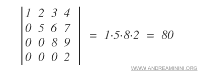 computing the determinant of a triangular matrix