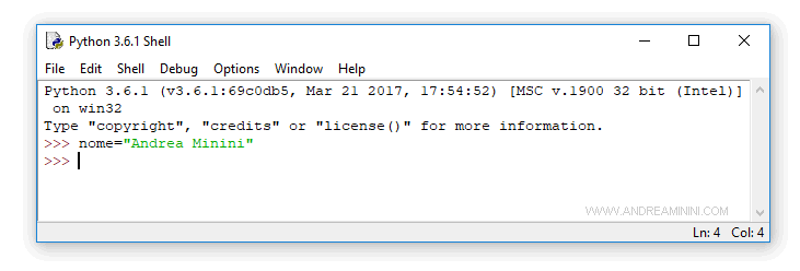 initializing and assigning a value to the name variable