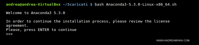 press Enter to continue the installation