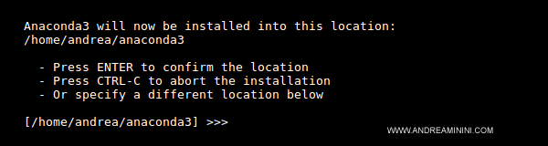 choosing the directory to install Anaconda