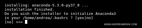 responding yes and pressing Enter