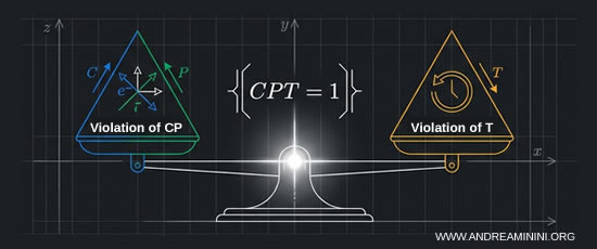 illustration of time reversal violation implied by CPT symmetry