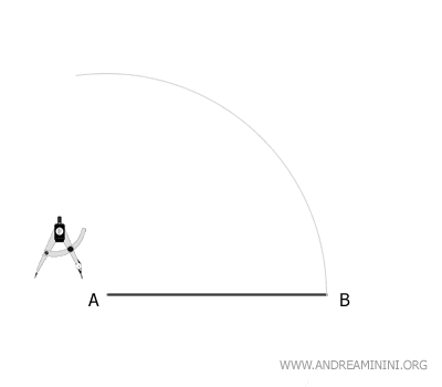 first arc with radius AB and center A
