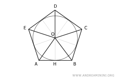 the radii of the polygon