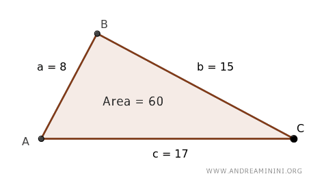 triangle area is A=60