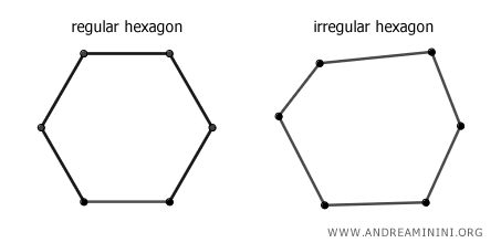 difference between regular and irregular hexagon