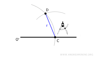 drawing an arc to find point D
