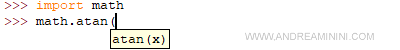 list of parameters