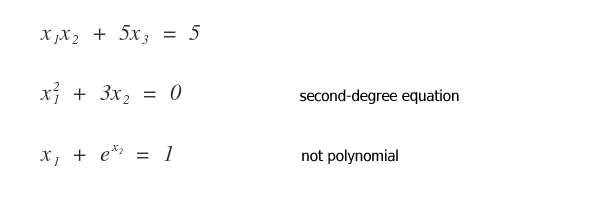 examples of non-linear equations