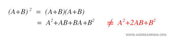 The binomial power between matrices is not the same