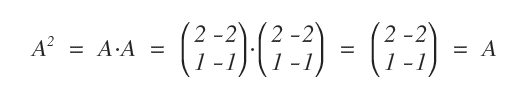idempotent matrix example