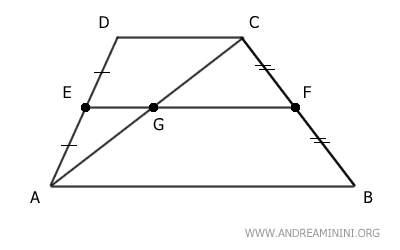 Diagonal of the trapezoid