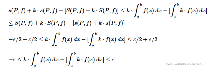 bounded difference between k times the integral and the integral of k times f(x)