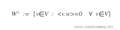 formula for the orthogonal complement