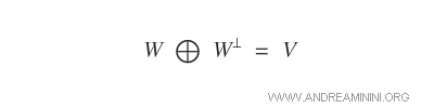 vector subspace W and its orthogonal complement are supplementary