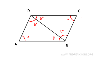 the shorter diagonal
