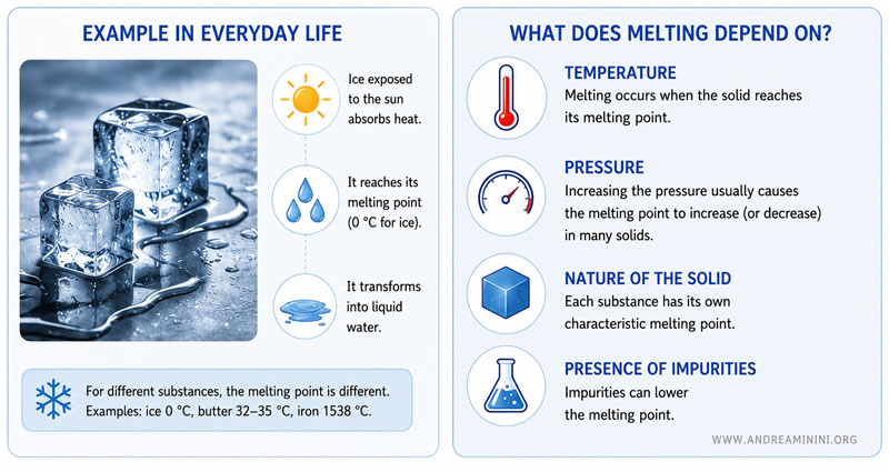 an example of ice melting into water