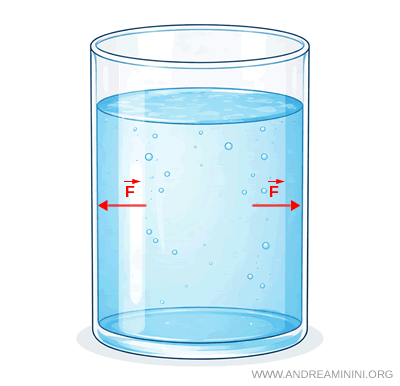 pressure acting normal to a container wall