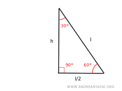 right triangle with 30°, 60°, and 90° angles