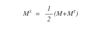 The formula for calculating a symmetric matrix