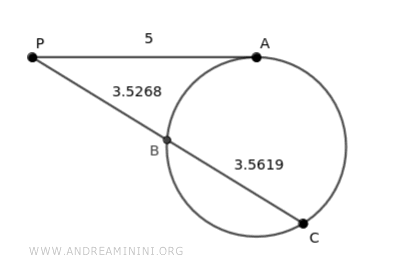 a tangent line and a secant