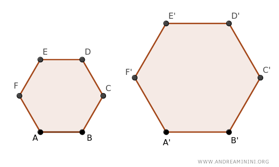 two similar hexagons