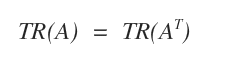 The trace of the transpose of a matrix equals the trace of the matrix.