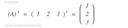 The transpose of a row matrix