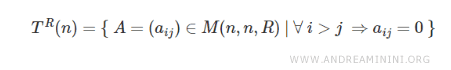 set of upper triangular matrices
