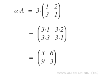 product of a matrix and a scalar